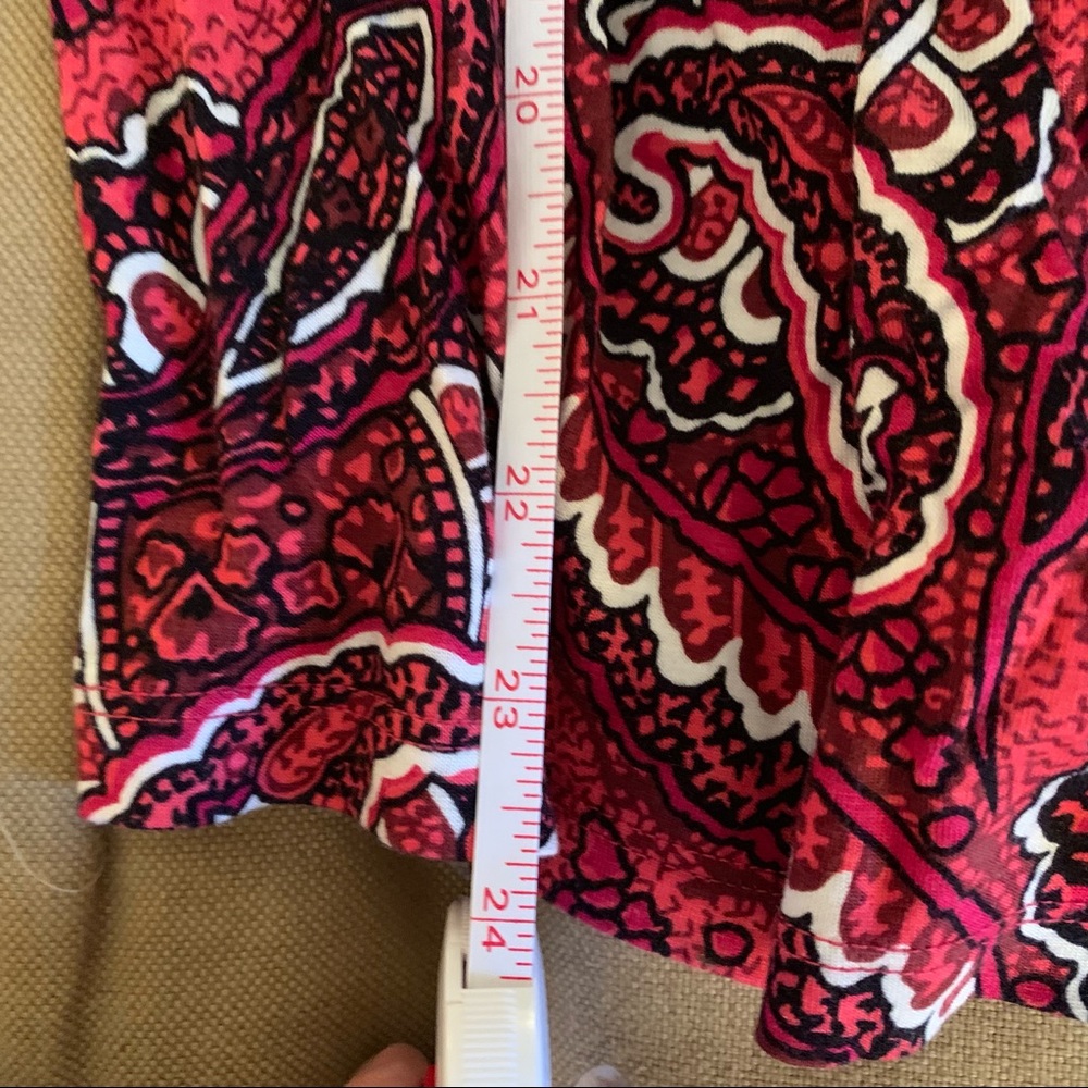 Talbots Wrap Style Rouched Red Print Top - Xs - image 7